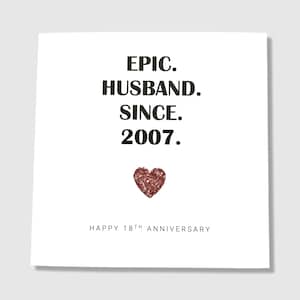 Carte Anniversaire Mariage 18e Épique Épouse Mari Couple Lui