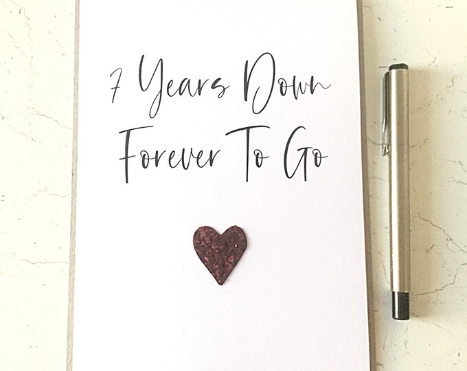 7th Anniversary Card Copper Wedding Anniversary 7 Years Down Him Husband Her Wife Daughter Son Couple Budget Range