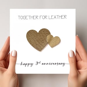 Carte en cuir pour 3e anniversaire de mariage Lui, son mari, sa femme, son couple