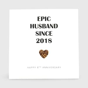 8th Wedding Anniversary Card Bronze Anniversary Epic Wife Husband Him Her Couple