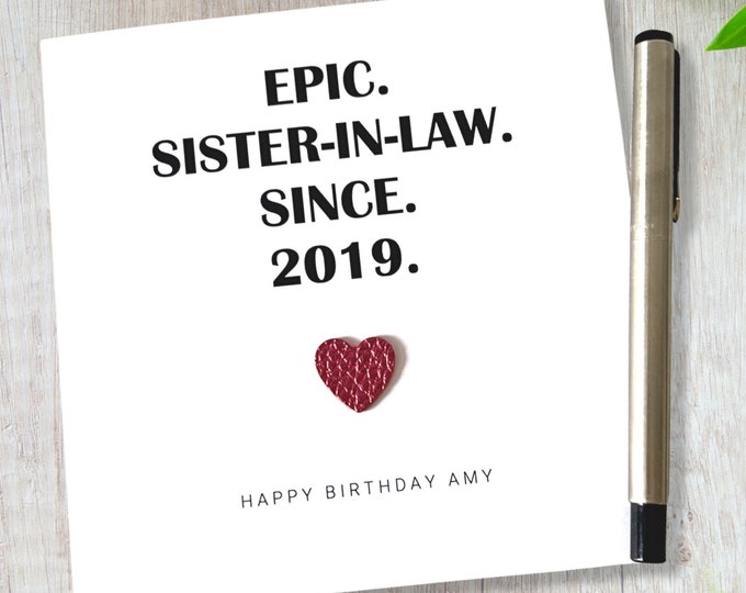 Sister in Law Birthday Card Personalised Epic Sister in Law