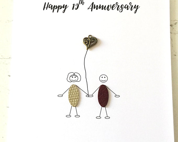 19th Wedding Anniversary Card Personalised Bronze Anniversary Him Her Husband Wife Couple