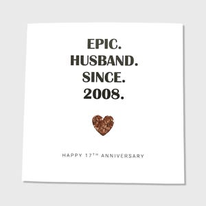 Carte 17e Anniversaire De Mariage Épouse Épouse Mari Couple Lui