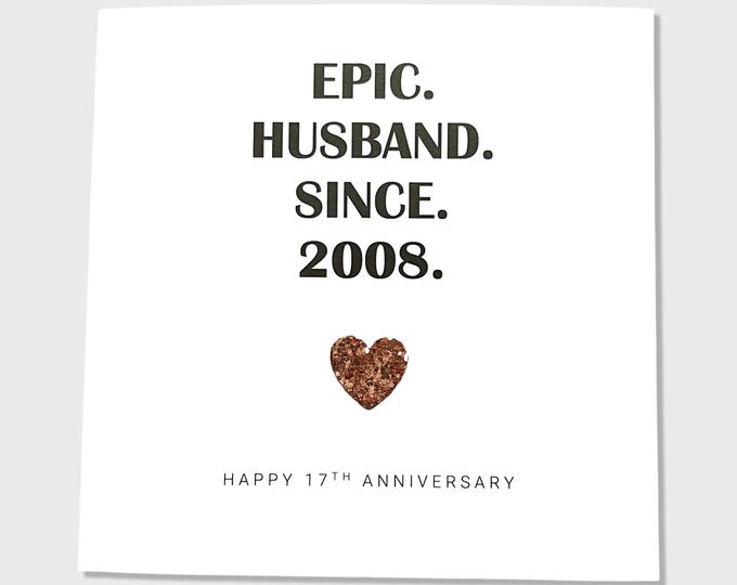 17th Wedding Anniversary Card Epic Wife Husband Couple Him Her