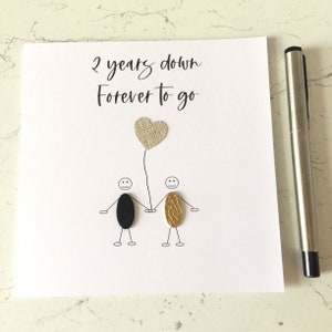 Carte anniversaire de mariage en coton pour le 2e anniversaire de son mari et de sa femme dans 2 ans