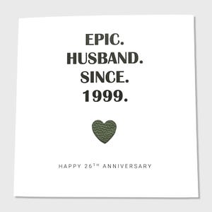 Carte anniversaire de mariage 26e anniversaire de mariage épique femme mari lui son couple
