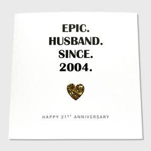 Carte d'anniversaire de mariage pour 21 ans, anniversaire épique, femme, mari, lui, couple