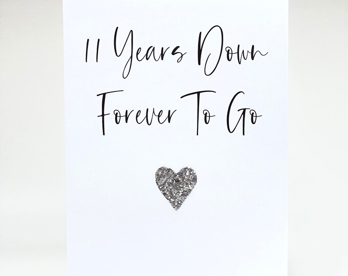11th Anniversary Card Tin Wedding Anniversary 11 Years Down Him Husband Her Wife Daughter Son Couple Budget Range