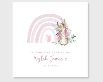 Personalised Christening Card for Girl