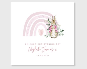 Personalised Christening Card for Girl