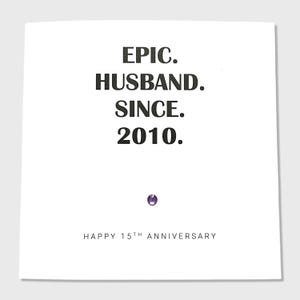 15th Wedding Anniversary Card Crystal Anniversary Epic Wife Husband Him Her Couple
