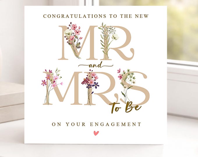 Engagement Card, Mr and Mrs To Be