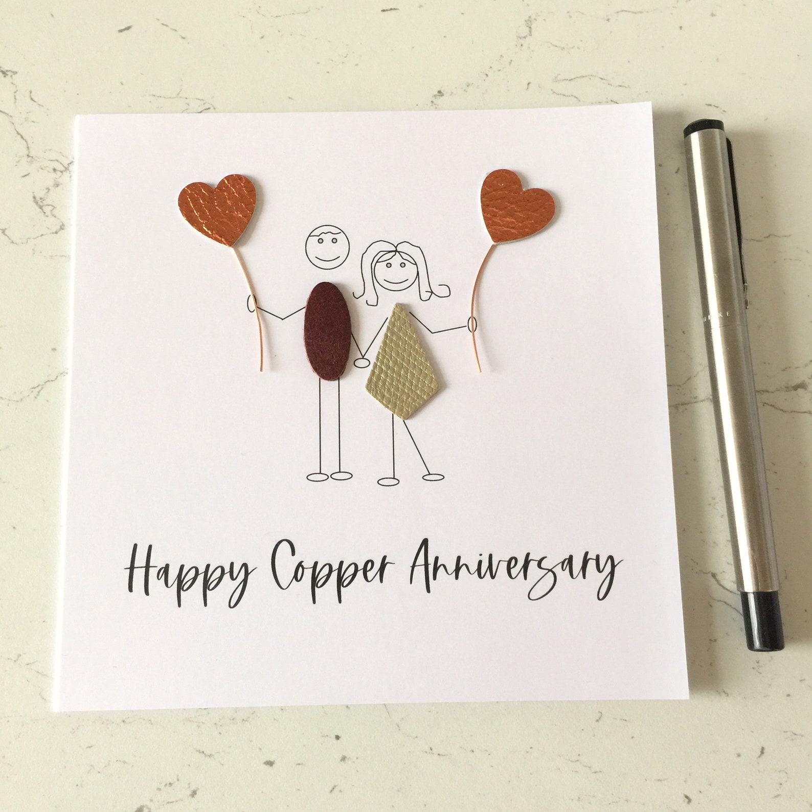 Copper Anniversary Card 7th Wedding Anniversary Card 22nd Etsy UK