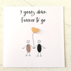 9e anniversaire carte poterie anniversaire de mariage 9 ans vers le bas