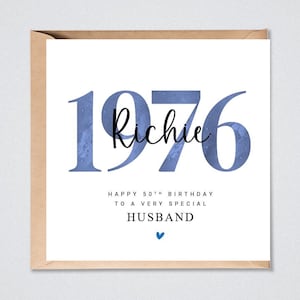 Personalised 50th Birthday Card, 1976 Brother Dad Uncle Step Dad Husband