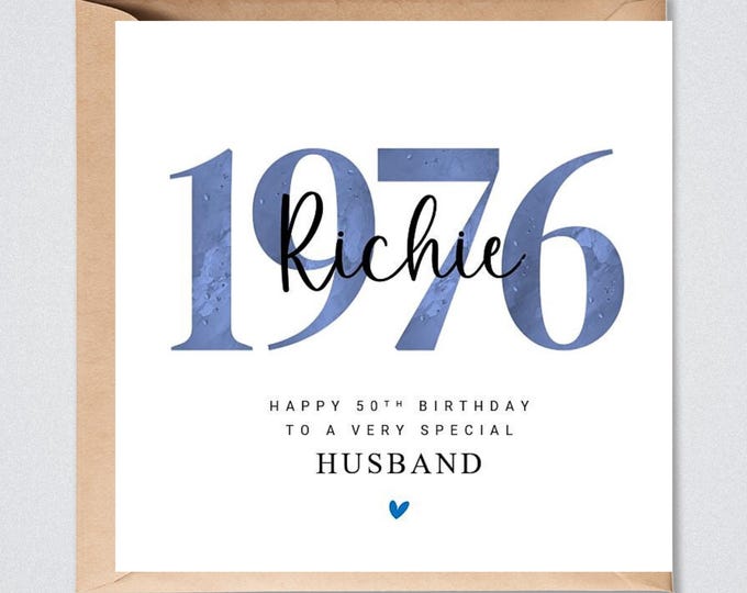 Personalised 50th Birthday Card, 1976 Brother Dad Uncle Step Dad Husband
