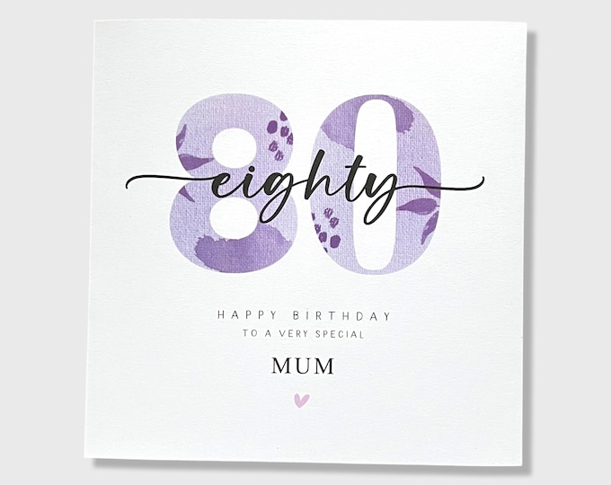80th Birthday Card Mum Grandmother Mummy Nanny Great Grandmother
