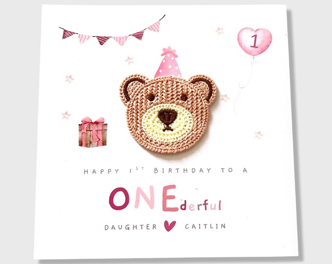 1st Birthday Card Personalised Daughter Granddaughter Niece Goddaughter Sister