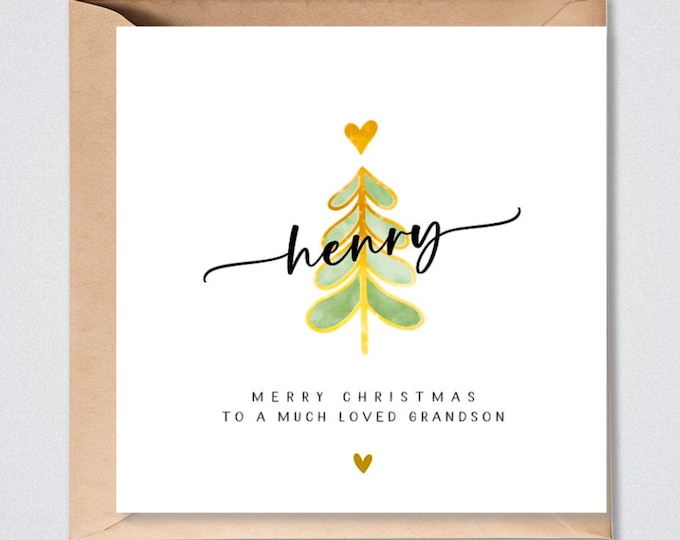 Personalised Christmas Card, Grandson, Son, Nephew, Brother
