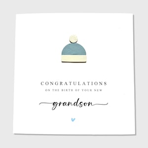Carte de félicitations pour nouveau petit-fils Carte de voeux pour bébé garçon