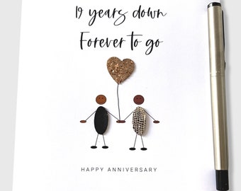 19th Wedding Anniversary Card 19 Years Down Forever To Go Bronze Wedding Anniversary Ethnic Wife Husband Him Her