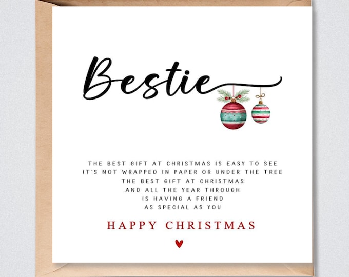 Bestie Christmas Card, For Him Her