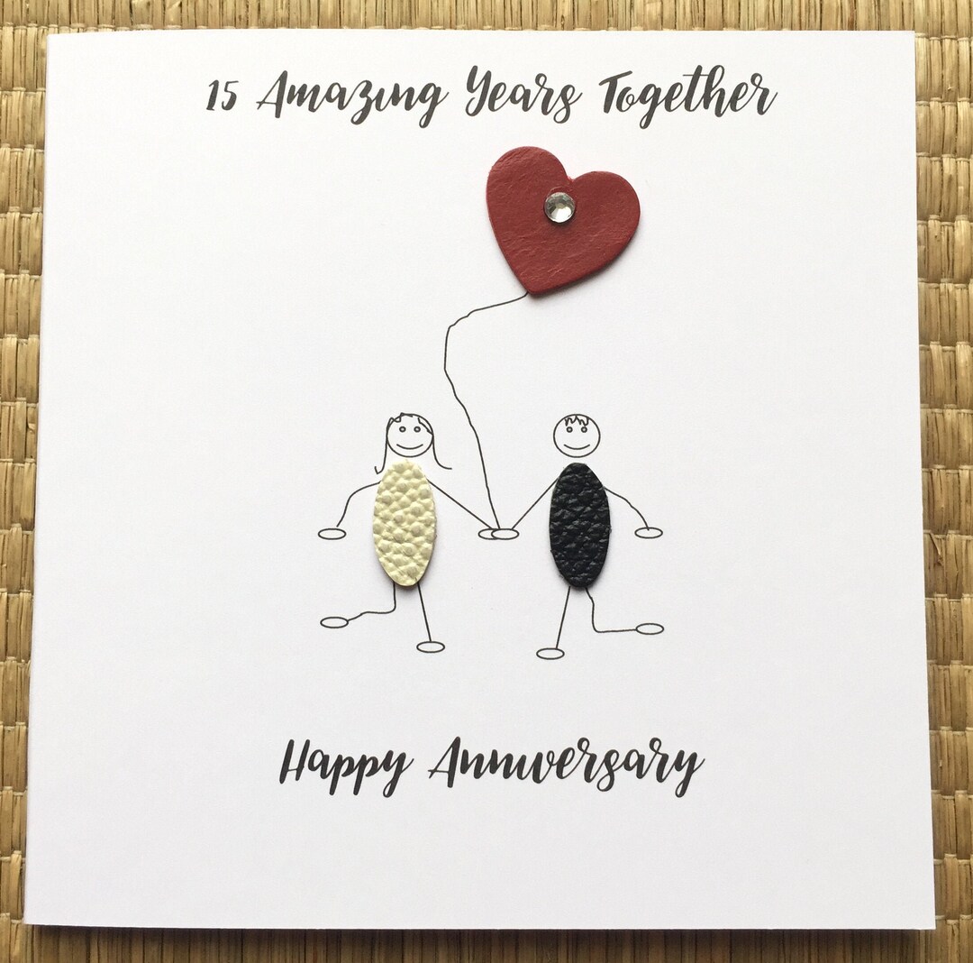 15th Wedding Anniversary Card Crystal Anniversary Card Him Her Husband