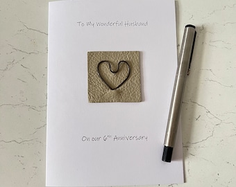 6th Wedding Anniversary Card Iron Anniversary Husband Wife Him Her
