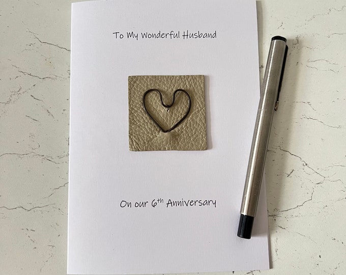 6th Wedding Anniversary Card Iron Anniversary Husband Wife Him Her
