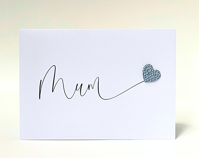 Large Mother's Day Card Mum Mothers Day Card Leather hearts Mom Mam Mummy A5 Card
