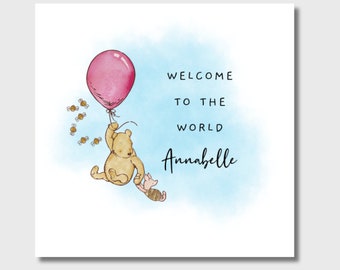 New Baby Girl Card Personalised Welcome to the World Congratulations on New Arrival