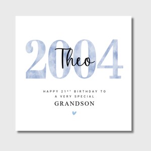 Carte 21e anniversaire Fils Petit-fils Frère Neveu Ami