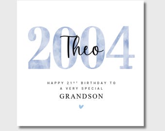21st Birthday Card Son Grandson Brother Nephew Friend