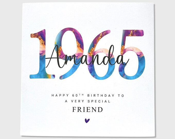 Personalised 60th Birthday Card Friend Sister Daughter 1965