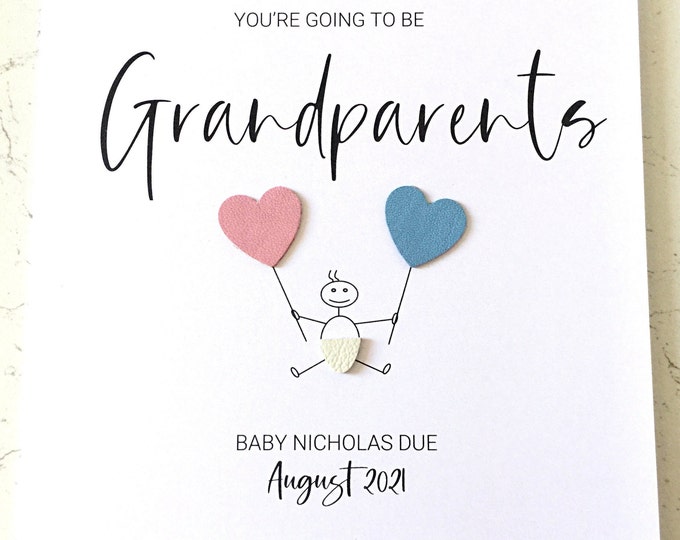New Grandparents Pregnancy Announcement Card Baby Expecting Cards for Grandma and Grandad