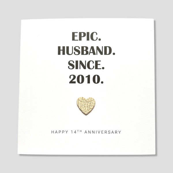 14th Wedding Anniversary Card Ivory Anniversary Epic Wife Husband Him Her Couple