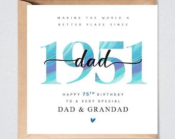 Personalised 75th Birthday Card, 1951, For Him, For Her