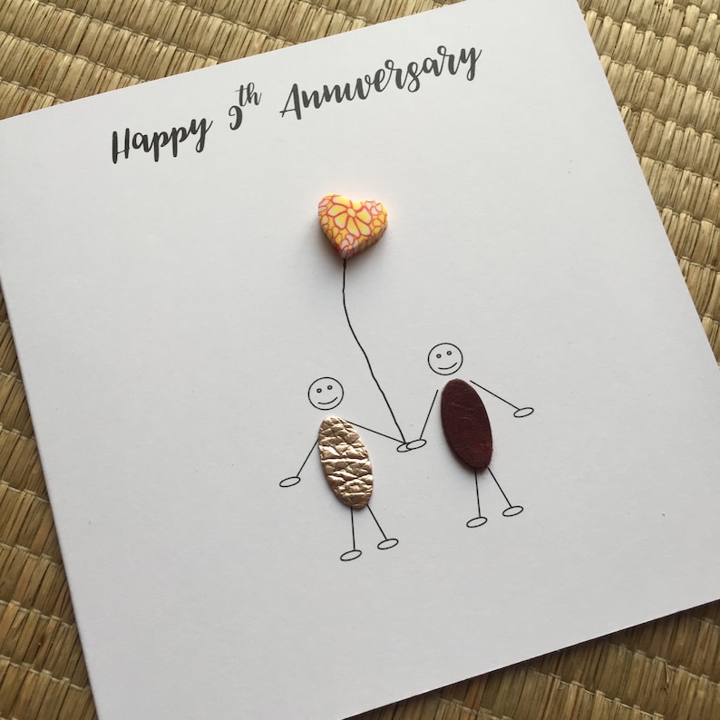 9th Wedding Anniversary Card Personalised Pottery Anniversary Etsy
