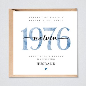Personalised 50th Birthday Card, 1976 Son Brother Dad Uncle Step Dad Husband