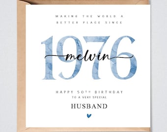 Personalised 50th Birthday Card, 1976 Son Brother Dad Uncle Step Dad Husband