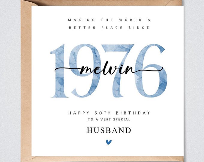 Personalised 50th Birthday Card, 1976 Son Brother Dad Uncle Step Dad Husband