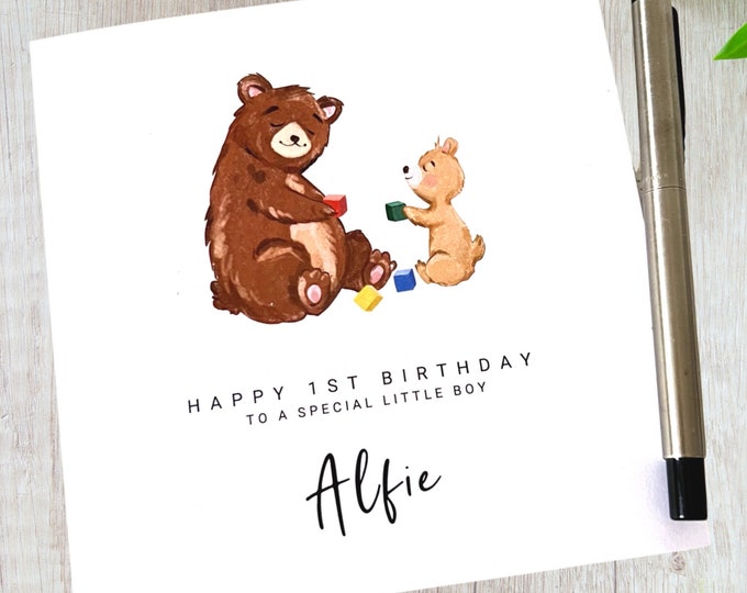 Personalised 1st Birthday Card Boy Girl Grandson Granddaughter Niece Nephew