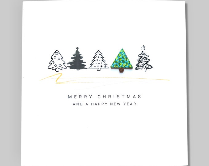 Christmas Card Him Her Couple - Leather Tree