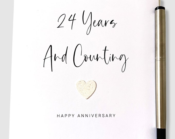 24th Wedding Anniversary Card Opal Anniversary 24 Years and Counting