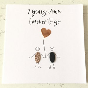 Carte 7e anniversaire de mariage Cuivre Anniversaire de 7 ans plus bas femme mari lui elle