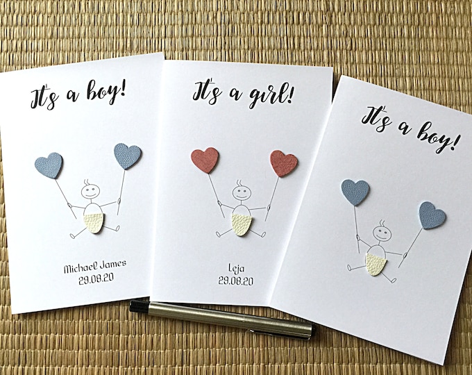 Personalised New Baby Card Boy Girl Congratulations