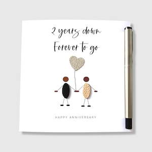 Carte d'anniversaire de mariage en coton pour le 2e anniversaire de naissance de 2 ans d'âge ethnique lui son mari sa femme