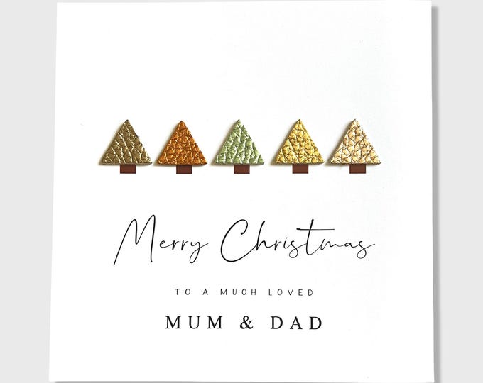 Christmas Card Mum and Dad, Leather Trees