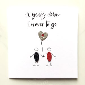 Carte 40e anniversaire 40 ans de mariage Ruby Lui, son mari, sa femme