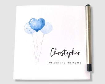New Baby Boy Card Personalised Welcome to the World Congratulations on New Arrival